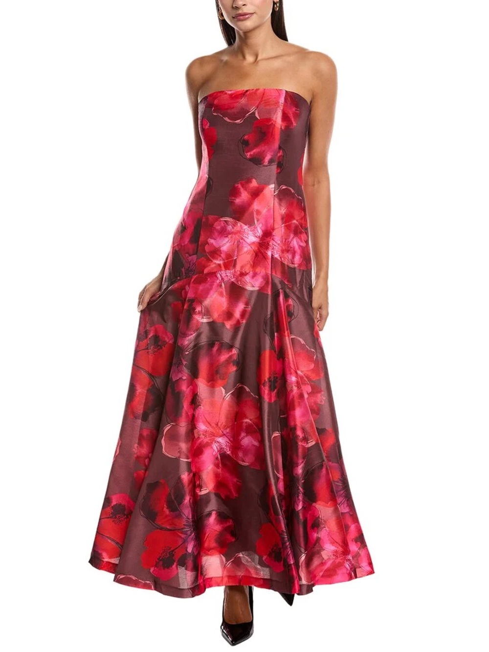 NWT Hutch Anthropologie Maria Strapless Floral A-Line Maxi Dress Drop Waist, 18
